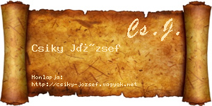 Csiky József névjegykártya